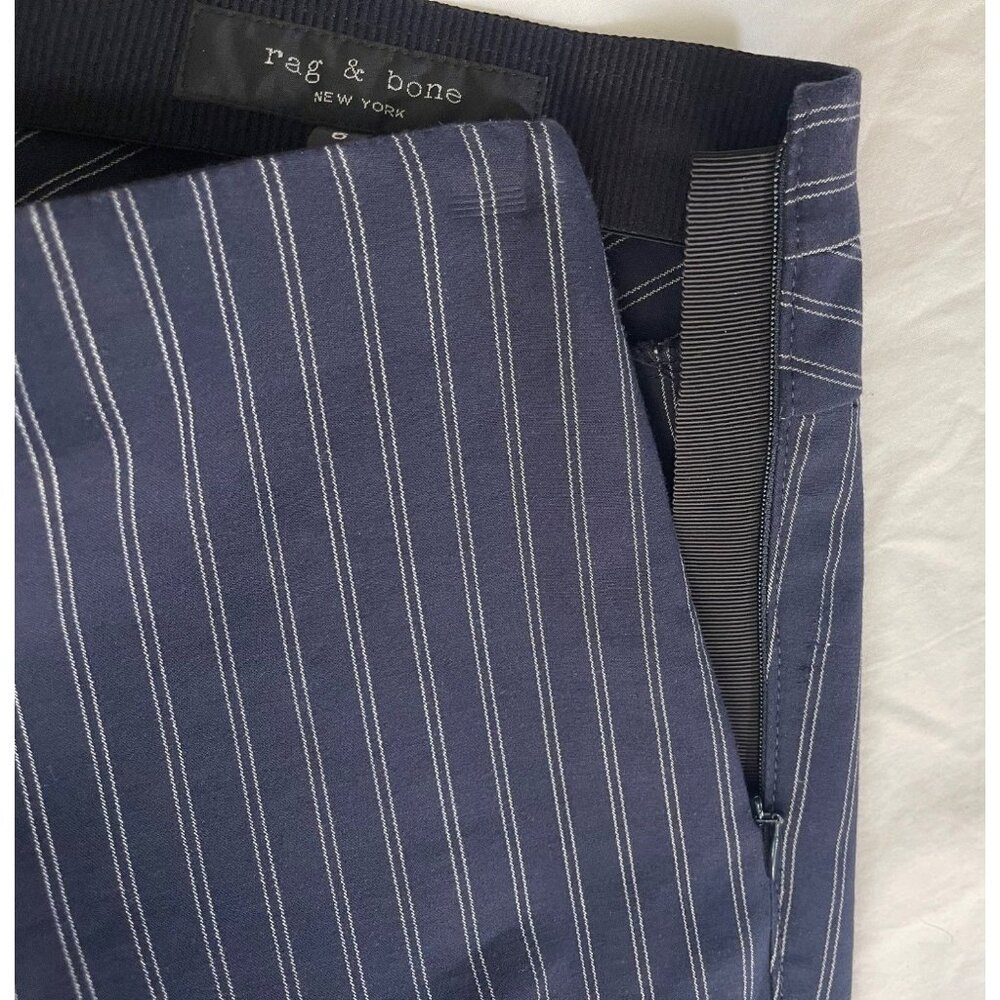 RAG & BONE Simone Pinstripe Back Yoke Skinny Pants Navy - Picture 8 of 13